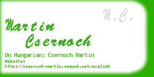 martin csernoch business card